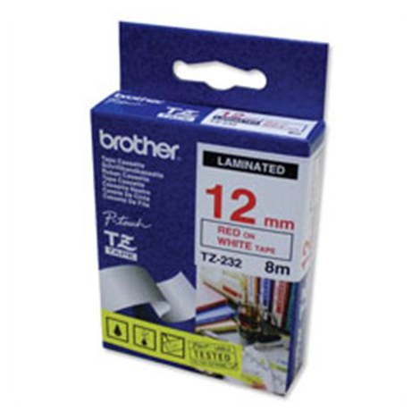 Brother | 232 | Laminated tape | Thermal | Red on white | Roll (1.2 cm x 8 m) - 2